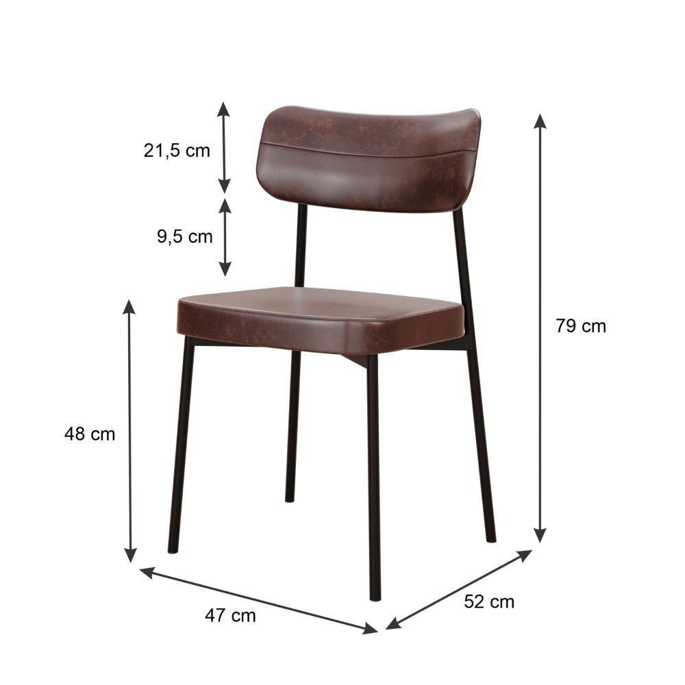 Cadeira Mynna Fixa C/4 Pes 525 X 470 X 790 Mm C/4 Un. Courino Café Courino Café - 6