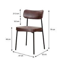 Cadeira Mynna Fixa C/4 Pes 525 X 470 X 790 Mm C/4 Un. Courino Café Courino Café - 6