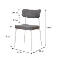 Cadeira Mynna Fixa C/4 Pes 525 X 470 X 790 Mm C/1 Un Pés Brancos. Corriente Cinza Corriente Cinza - 6