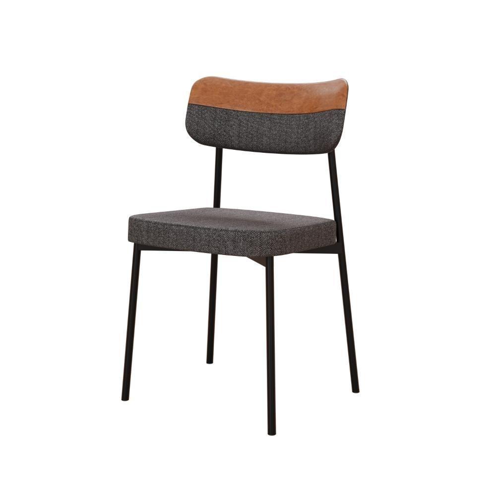 Cadeira Mynna Fixa C/4 Pes 525 X 470 X 790 Mm C/1 Un. Crt.grafite/courino Caramelo Crt Grafite/courino Caramelo - 1
