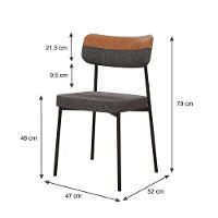 Cadeira Mynna Fixa C/4 Pes 525 X 470 X 790 Mm C/1 Un. Crt.grafite/courino Caramelo Crt Grafite/courino Caramelo - 6