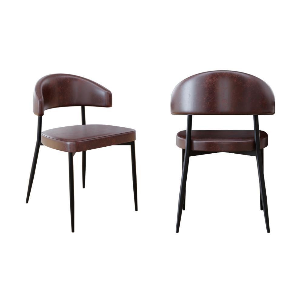 2 Unidades Cadeira Bless Fixa C/4 Pés 53 X 55 X 78cm. Courino Café Courino Café - 1