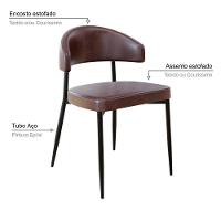 2 Unidades Cadeira Bless Fixa C/4 Pés 53 X 55 X 78cm. Courino Café Courino Café - 3
