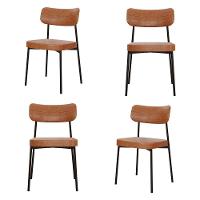 Cadeira Mynna Fixa C/4 Pes 525 X 470 X 790 Mm C/4 Un. Courino Caramelo Courino Caramelo - 1