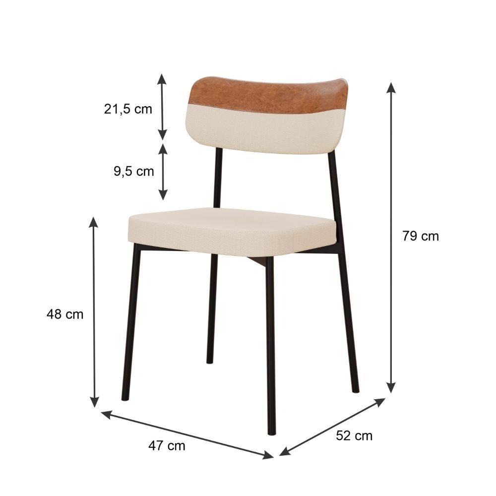 Cadeira Mynna Fixa C/4 Pes 525 X 470 X 790 Mm C/1 Un. Crt.areia/courino Aramelo Crt Areia/courino Caramelo - 6