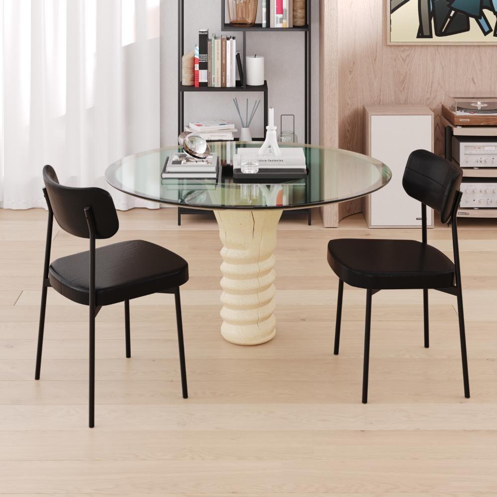 Cadeira Mynna Fixa C/4 Pes 525 X 470 X 790 Mm C/1 Un. Preto Preto - 2