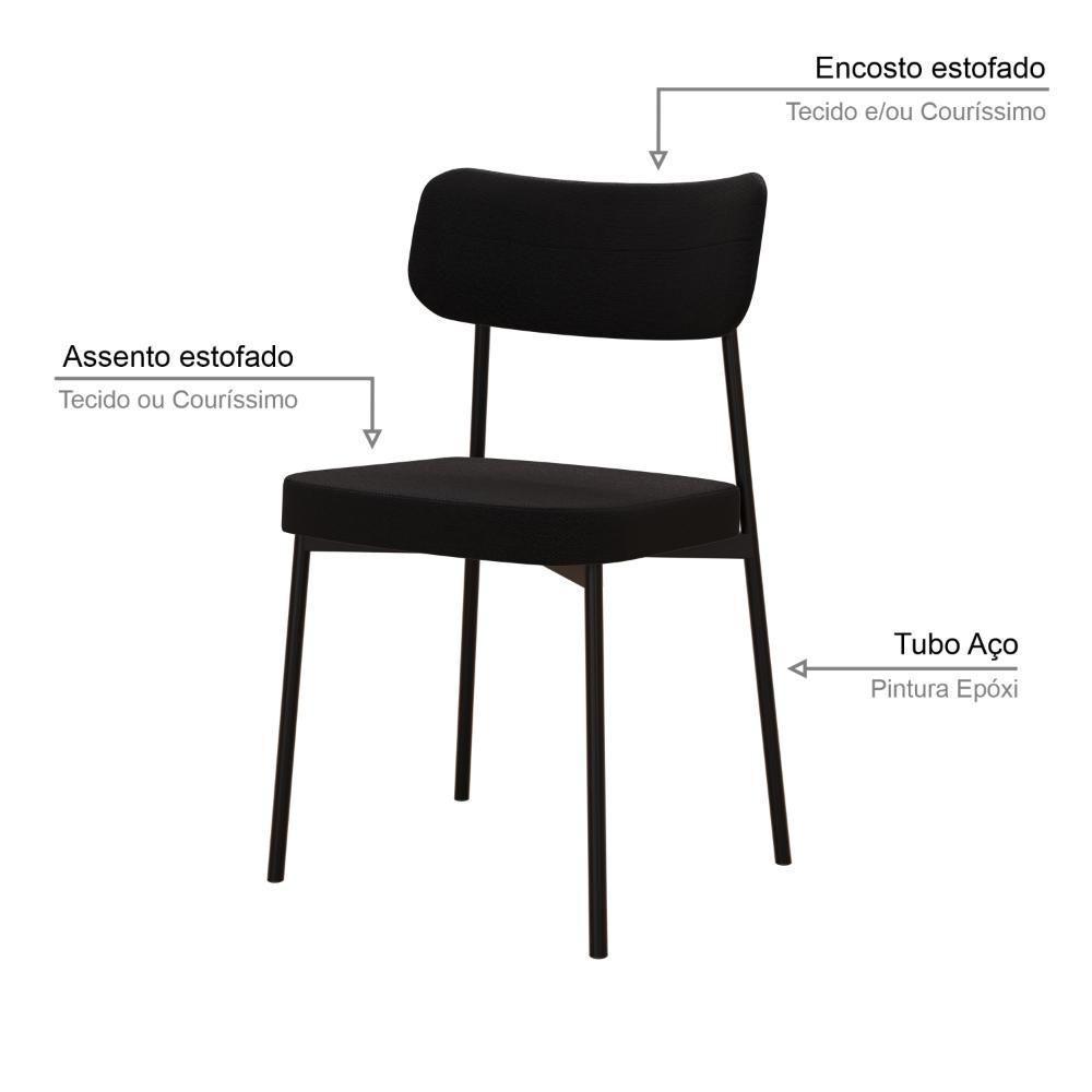 Cadeira Mynna Fixa C/4 Pes 525 X 470 X 790 Mm C/1 Un. Preto Preto - 3