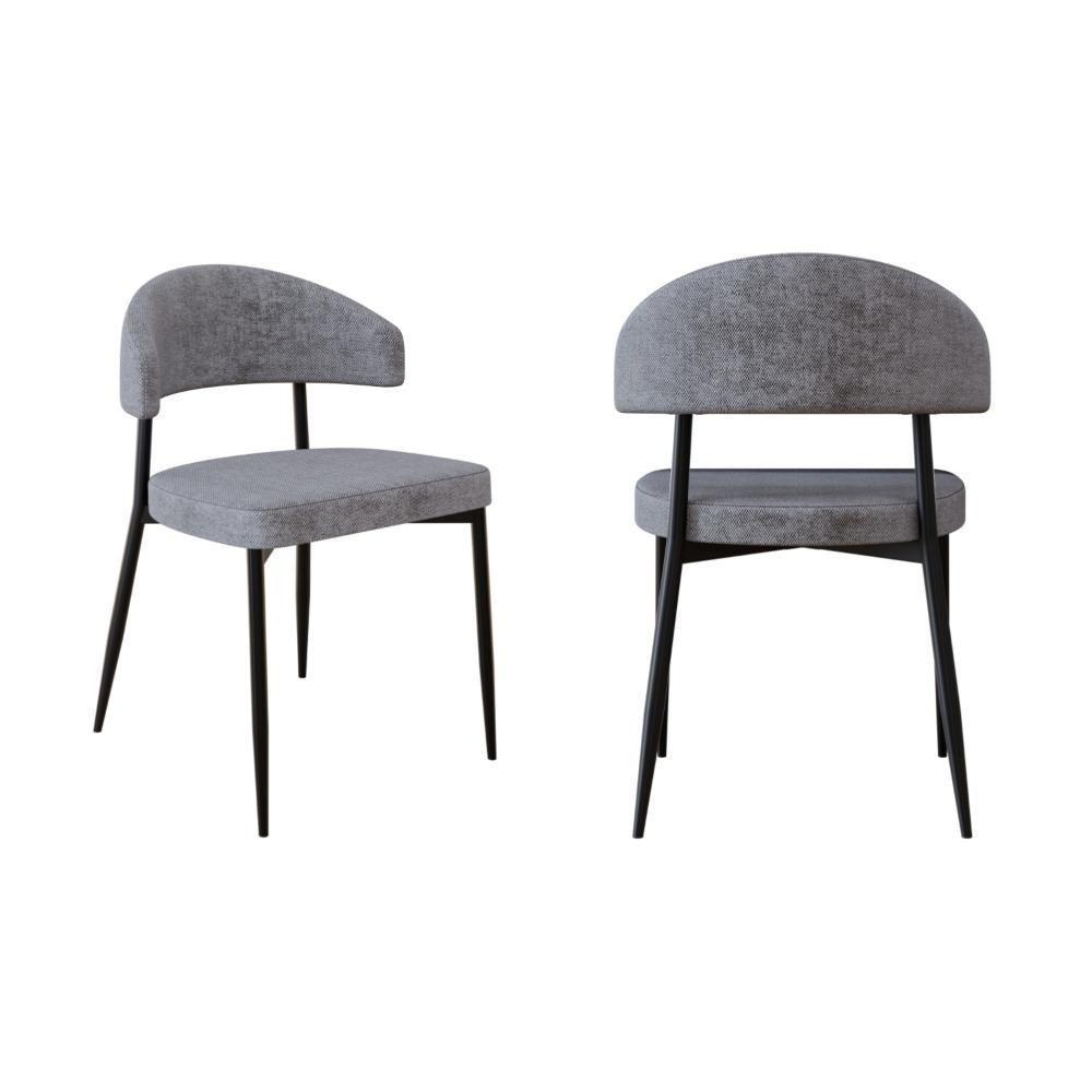 2 Unidades Cadeira Bless Fixa C/4 Pés 53 X 55 X 78cm. Lautrec Cinza Lautrec Cinza - 1