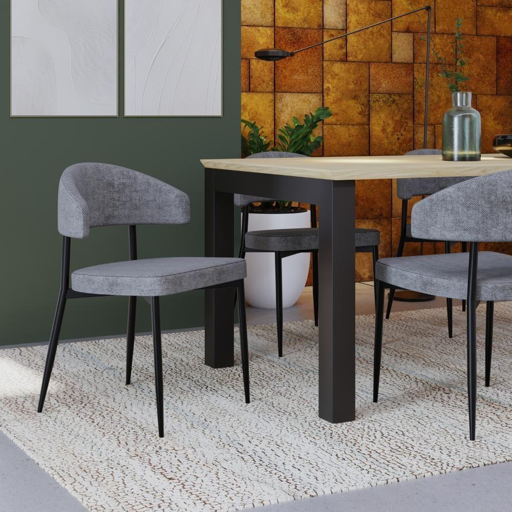 2 Unidades Cadeira Bless Fixa C/4 Pés 53 X 55 X 78cm. Lautrec Cinza Lautrec Cinza - 2