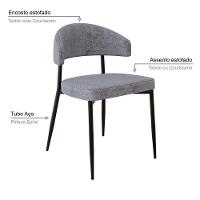 2 Unidades Cadeira Bless Fixa C/4 Pés 53 X 55 X 78cm. Lautrec Cinza Lautrec Cinza - 3
