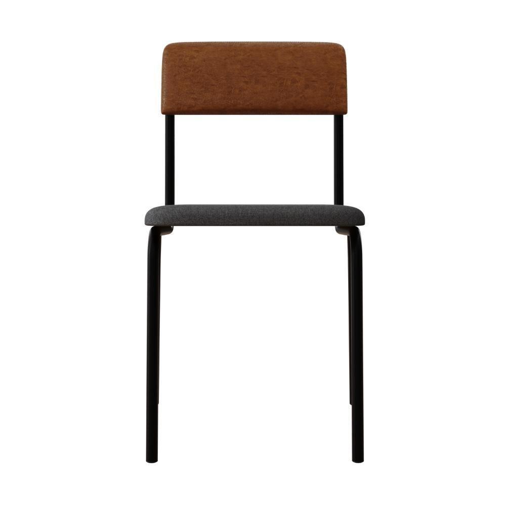 Cadeira Fit Fixa C/4 Pes 475 X 505 X 810 Mm C/2 Un. Crt.cinza/courino Caramelo Crt Cinza Claro/courino Caramelo - 4