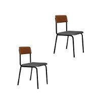 Cadeira Fit Fixa C/4 Pes 475 X 505 X 810 Mm C/2 Un. Crt.cinza/courino Caramelo Crt Cinza Claro/courino Caramelo - 1