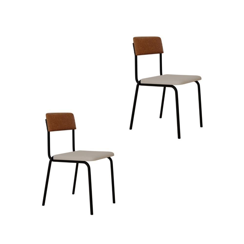 Cadeira Fit Fixa C/4 Pes 475 X 505 X 810 Mm C/2 Un. Crt.palha/courino Caramelo Crt Palha/courino Caramelo - 1