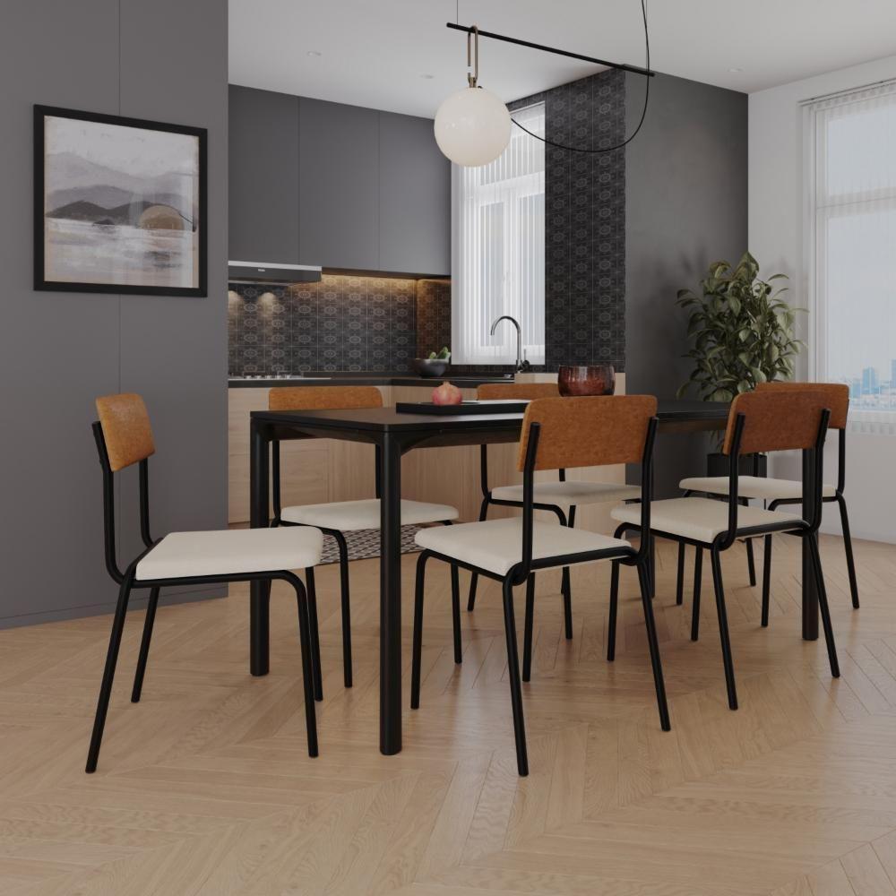 Cadeira Fit Fixa C/4 Pes 475 X 505 X 810 Mm C/2 Un. Crt.palha/courino Caramelo Crt Palha/courino Caramelo - 2