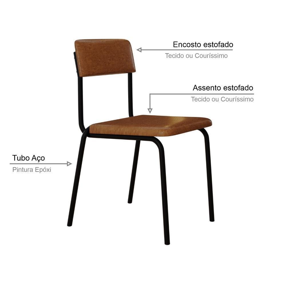 Cadeira Fit Fixa C/4 Pes 475 X 505 X 810 Mm C/2 Un. Courino Caramelo Courino Caramelo - 3