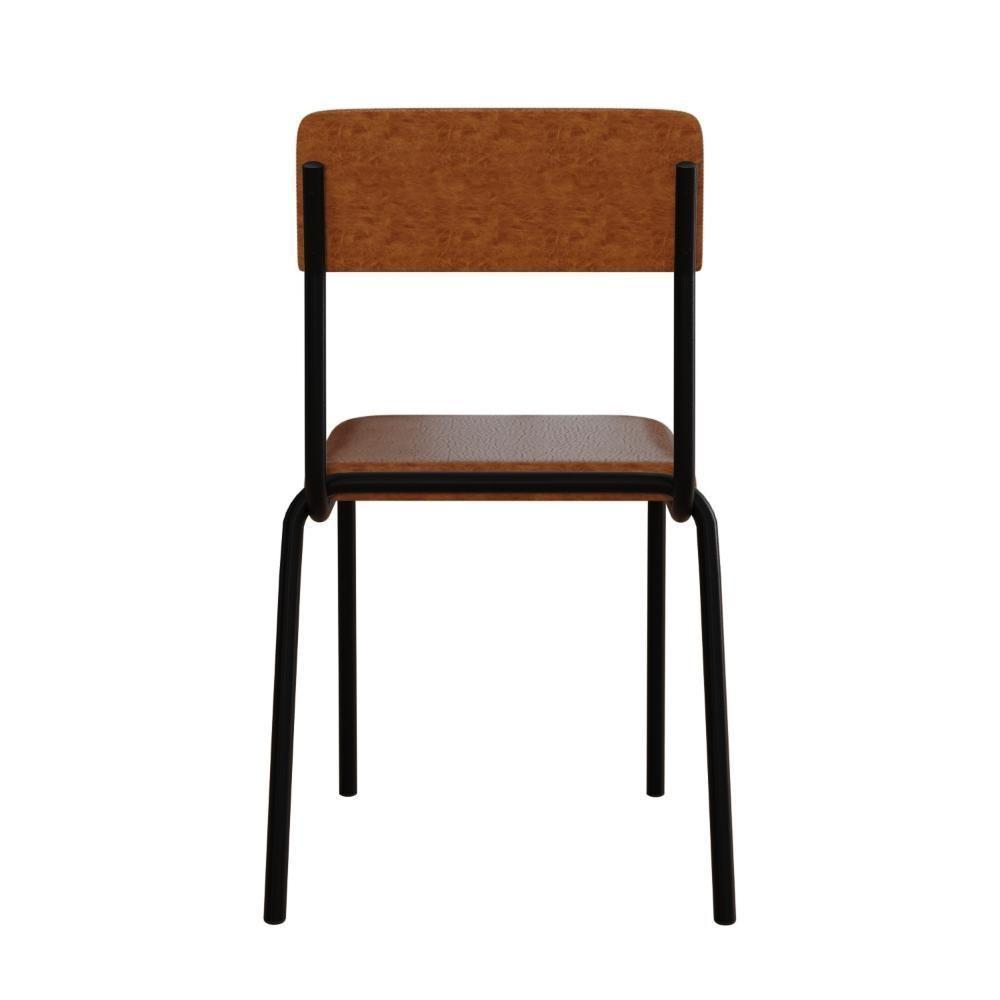 Cadeira Fit Fixa C/4 Pes 475 X 505 X 810 Mm C/2 Un. Courino Caramelo Courino Caramelo - 5
