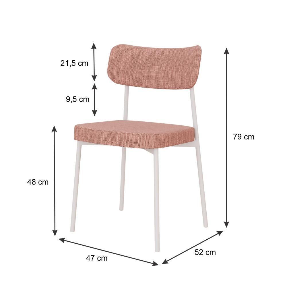 Cadeira Mynna Fixa C/4 Pes 525 X 470 X 790 Mm C/2 Um Pés Brancos. Linked Rosa Linked Rosa - 6