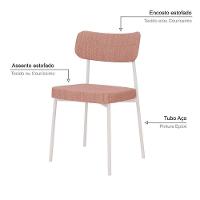 Cadeira Mynna Fixa C/4 Pes 525 X 470 X 790 Mm C/2 Um Pés Brancos. Linked Rosa Linked Rosa - 3