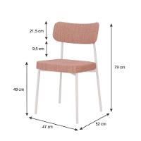 Cadeira Mynna Fixa C/4 Pes 525 X 470 X 790 Mm C/2 Um Pés Brancos. Linked Rosa Linked Rosa - 6