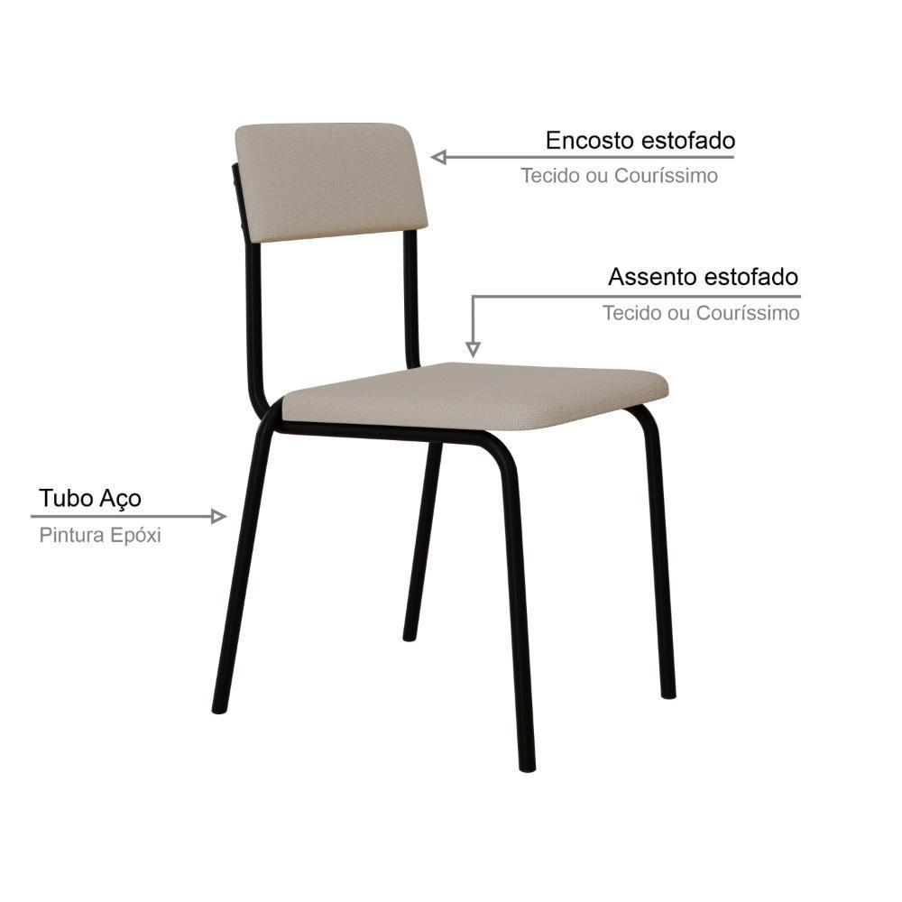 Cadeira Fit Fixa C/4 Pes 475 X 505 X 810 Mm C/3 Un. Corriente Palha Corriente Palha - 3