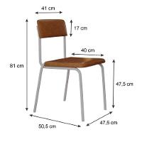 Cadeira Fit Fixa C/4 Pes 475 X 505 X 810 Mm C/3 Un Pés Brancos. Courino Caramelo Courino Caramelo - 6