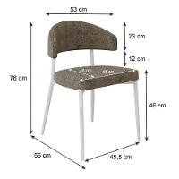 4 Unidades Cadeira Bless Fixa C/4 Pés 53 X 55 X 78cm Pés Brancos. Lautrec Marrom Lautrec Marrom - 6