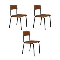 Cadeira Fit Fixa C/4 Pes 475 X 505 X 810 Mm C/3 Un. Courino Caramelo Courino Caramelo - 1