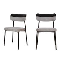 Cadeira Mynna Fixa C/4 Pes 525 X 470 X 790 Mm C/2 Un. Crt.cinza Claro/courino Preto Crt Cinza Claro/courino Preto - 1