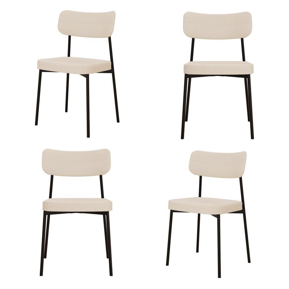 Cadeira Mynna Fixa C/4 Pes 525 X 470 X 790 Mm C/4 Un. Corriente Areia Corriente Areia - 1