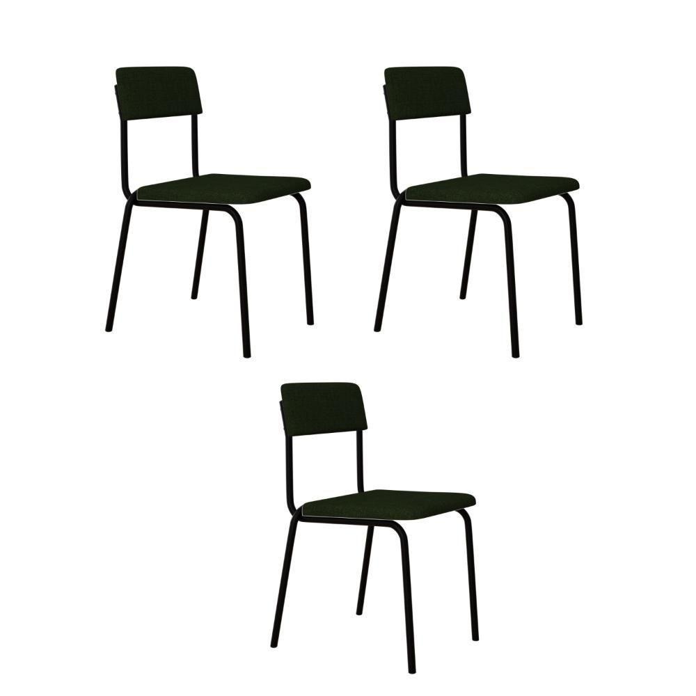Cadeira Fit Fixa C/4 Pes 475 X 505 X 810 Mm C/3 Un. Klee Verde Musgo Klee Verde Musgo - 1