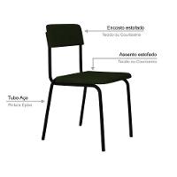 Cadeira Fit Fixa C/4 Pes 475 X 505 X 810 Mm C/3 Un. Klee Verde Musgo Klee Verde Musgo - 3