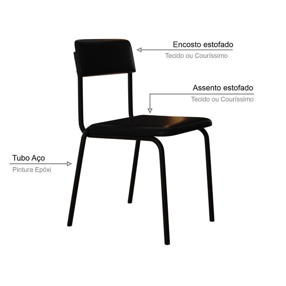 Cadeira Fit Fixa C/4 Pes 475 X 505 X 810 Mm C/3 Un. Courino Preto Courino Preto - 3