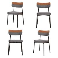 Cadeira Mynna Fixa C/4 Pes 525 X 470 X 790 Mm C/4 Un. Crt.cinza/courino Caramelo Crt.cinza/courino Caramelo - 1