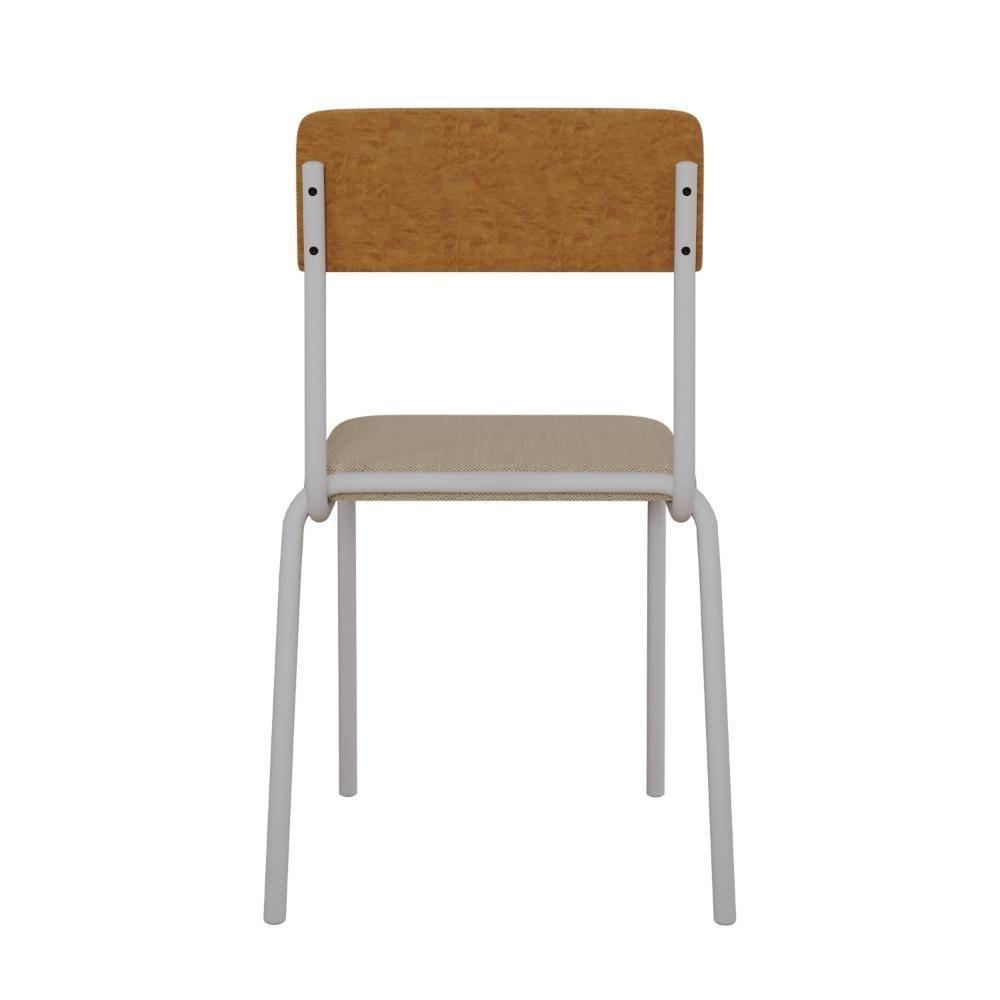Cadeira Fit Fixa C/4 Pes 475 X 505 X 810 Mm C/3 Un Pés Brancos. Crt.areia/courino Caramelo Crt Areia/courino Caramelo - 5