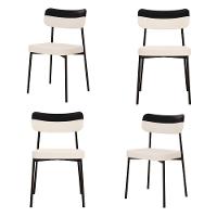 Cadeira Mynna Fixa C/4 Pes 525 X 470 X 790 Mm C/4 Un. Crt.palha/courino Preto Crt Palha/courino Preto - 1