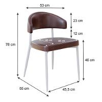 2 Unidades Cadeira Bless Fixa C/4 Pés 53 X 55 X 78cm Pés Brancos. Courino Café Courino Café - 6