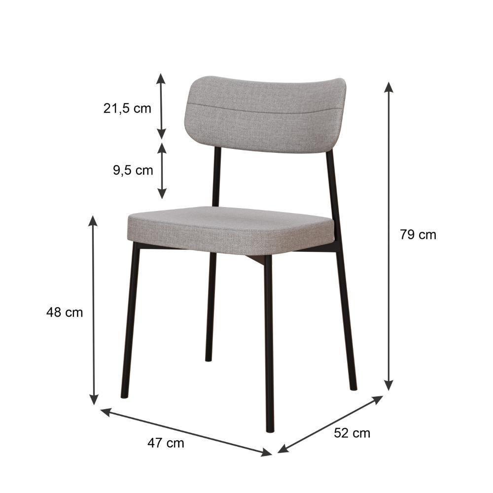 Cadeira Mynna Fixa C/4 Pes 525 X 470 X 790 Mm C/2 Un. Corriente Cinza Claro Corriente Cinza Claro - 6