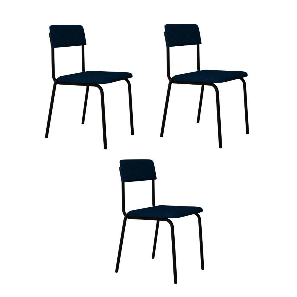 Cadeira Fit Fixa C/4 Pes 475 X 505 X 810 Mm C/3 Un. Corriente Azul Corriente Azul - 1