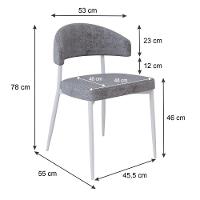 Cadeira Bless Fixa C/4 Pés 53 X 55 X 78cm Pés Brancos. Lautrec Cinza Lautrec Cinza - 3