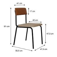 Cadeira Fit Fixa C/4 Pes 475 X 505 X 810 Mm C/2 Un. Crt.areia/courino Caramelo Crt Areia/courino Caramelo - 6