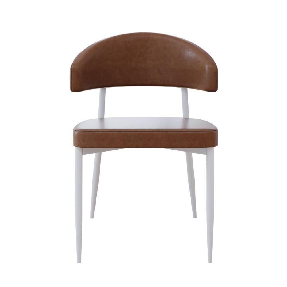 4 Unidades Cadeira Bless Fixa C/4 Pés 53 X 55 X 78cm Pés Brancos. Courino Whisky Courino Whisky - 4