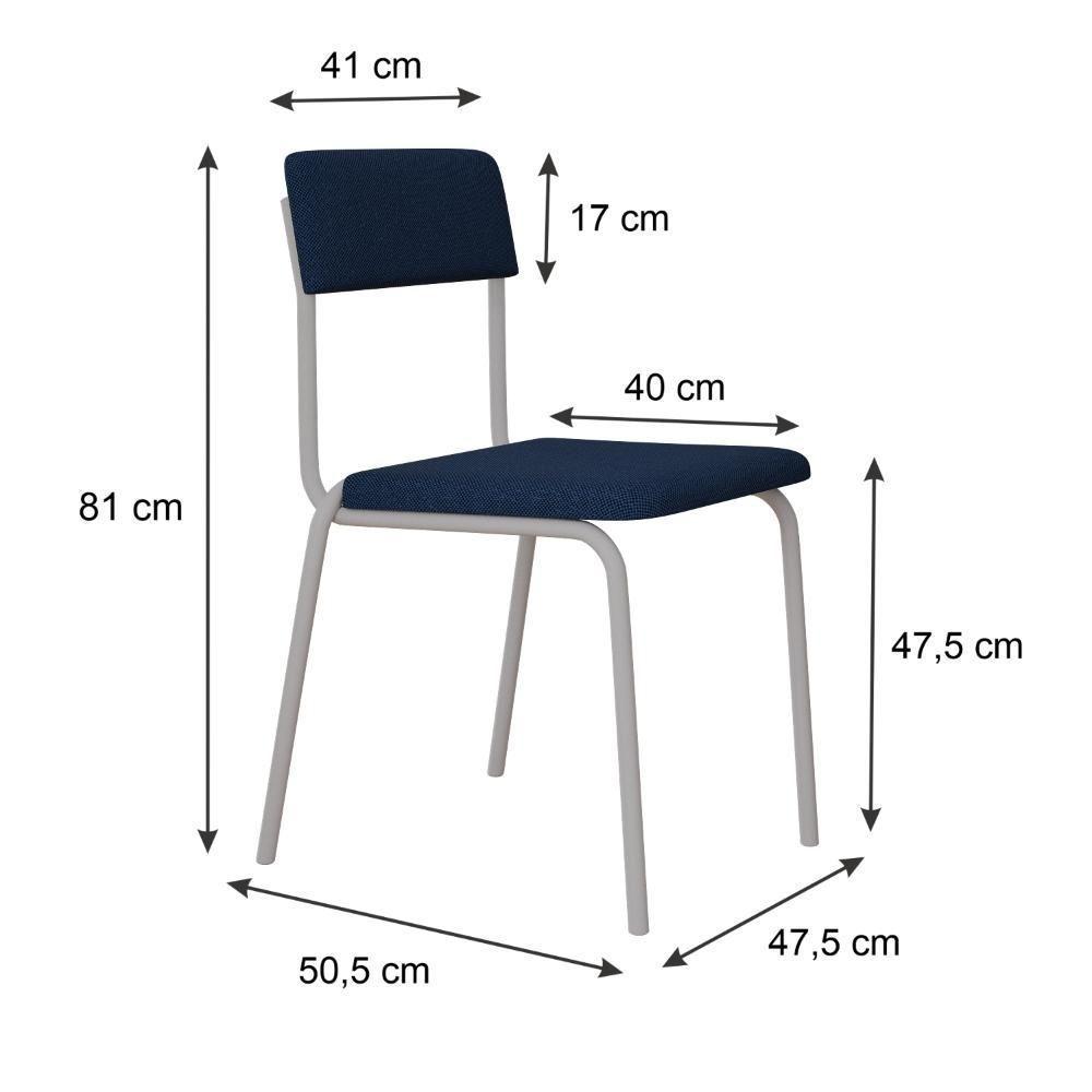 Cadeira Fit Fixa C/4 Pes 475 X 505 X 810 Mm C/3 Un Pés Brancos. Azul Celeste Azul Celeste - 6