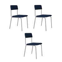 Cadeira Fit Fixa C/4 Pes 475 X 505 X 810 Mm C/3 Un Pés Brancos. Azul Celeste Azul Celeste - 1