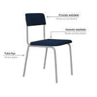 Cadeira Fit Fixa C/4 Pes 475 X 505 X 810 Mm C/3 Un Pés Brancos. Azul Celeste Azul Celeste - 3