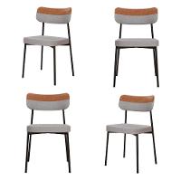 Cadeira Mynna Fixa C/4 Pes 525 X 470 X 790 Mm C/4 Un. Crt.cinza Claro/courino Caramelo Crt Cinza Claro/cn Caramelo - 1