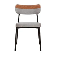 Cadeira Mynna Fixa C/4 Pes 525 X 470 X 790 Mm C/4 Un. Crt.cinza Claro/courino Caramelo Crt Cinza Claro/cn Caramelo