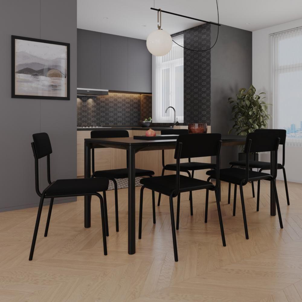 Cadeira Fit Fixa C/4 Pes 475 X 505 X 810 Mm C/3 Un. Preto Preto - 2