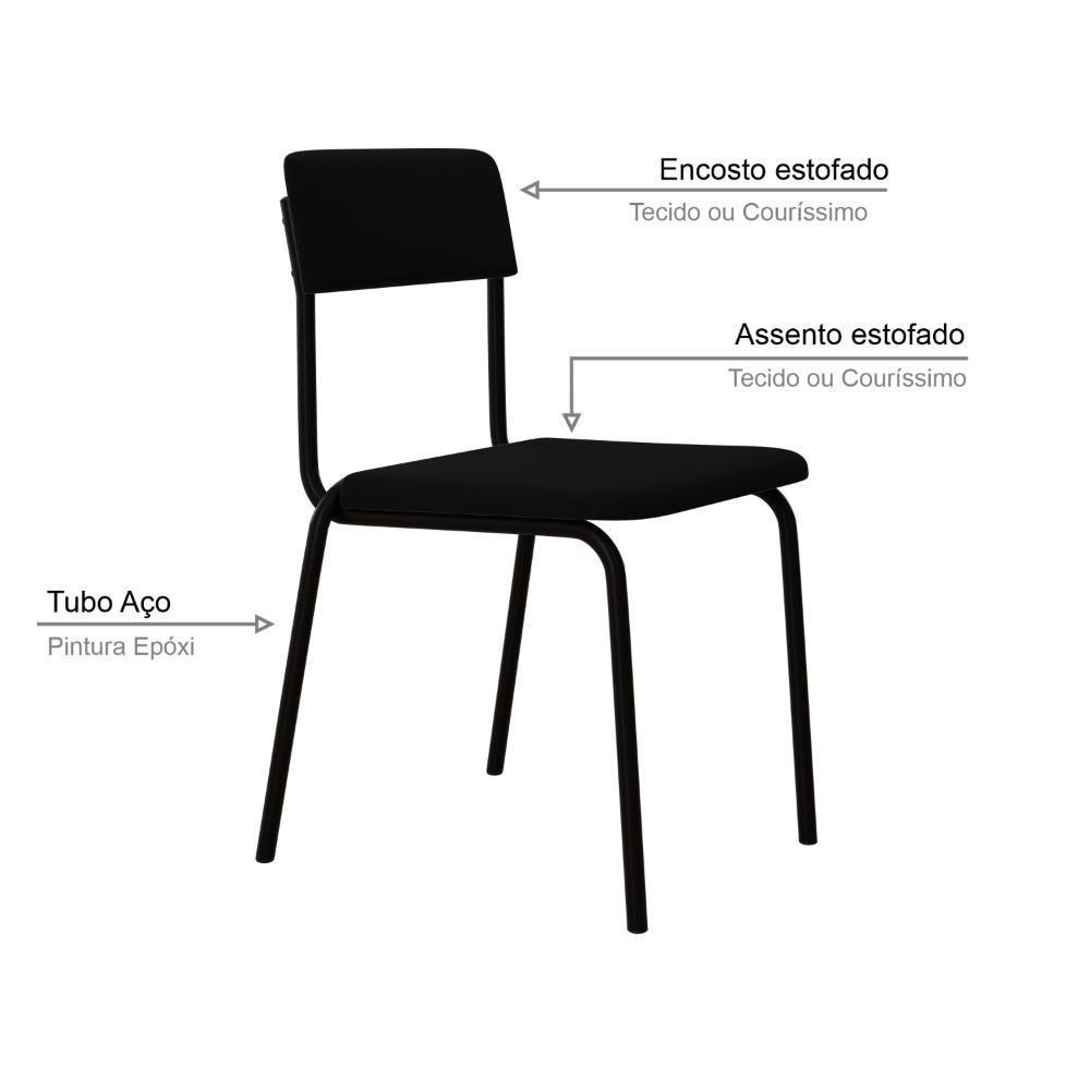 Cadeira Fit Fixa C/4 Pes 475 X 505 X 810 Mm C/3 Un. Preto Preto - 3