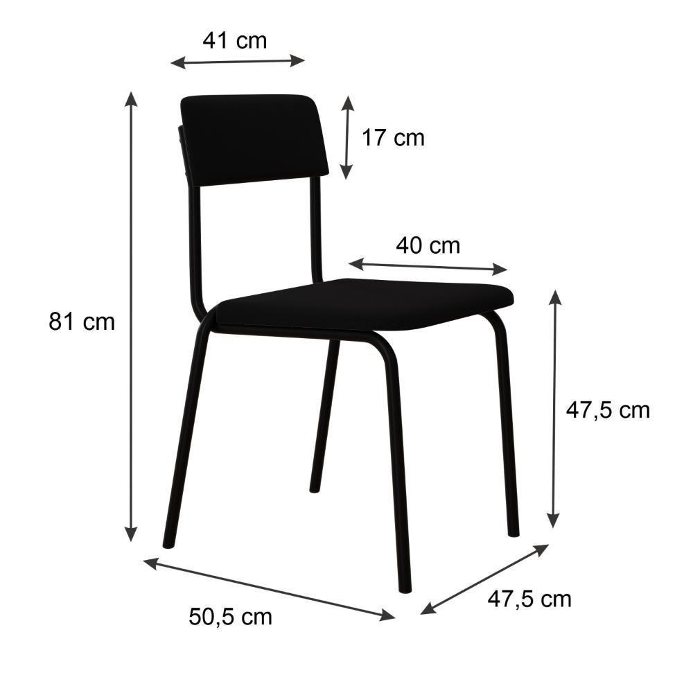 Cadeira Fit Fixa C/4 Pes 475 X 505 X 810 Mm C/3 Un. Preto Preto - 6