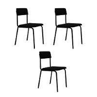 Cadeira Fit Fixa C/4 Pes 475 X 505 X 810 Mm C/3 Un. Preto Preto - 1